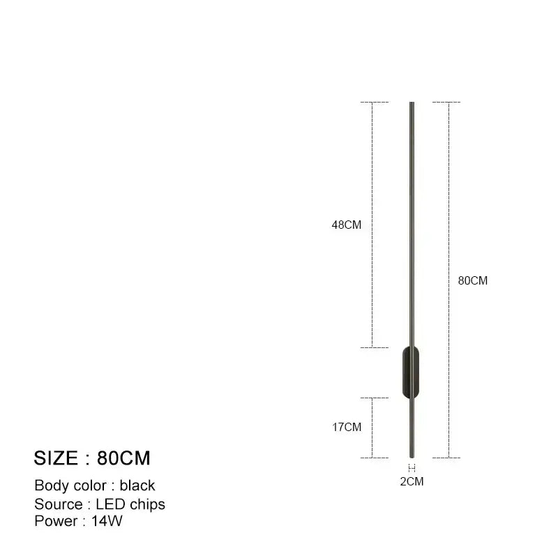 DecorBites™ Black LED Wall Lights - Modern Straight Line for Bedroom, Living Room, Kitchen Décor