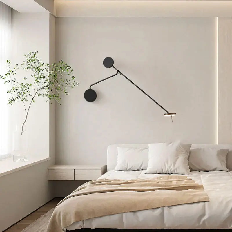 DecorBites™ Black LED Wall Reading Light for Bed Bedroom Living Room Office
