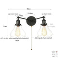 DecorBites™ Black LED Wall Sconce 2-Head Lamp for Bedroom Bathroom Mirror