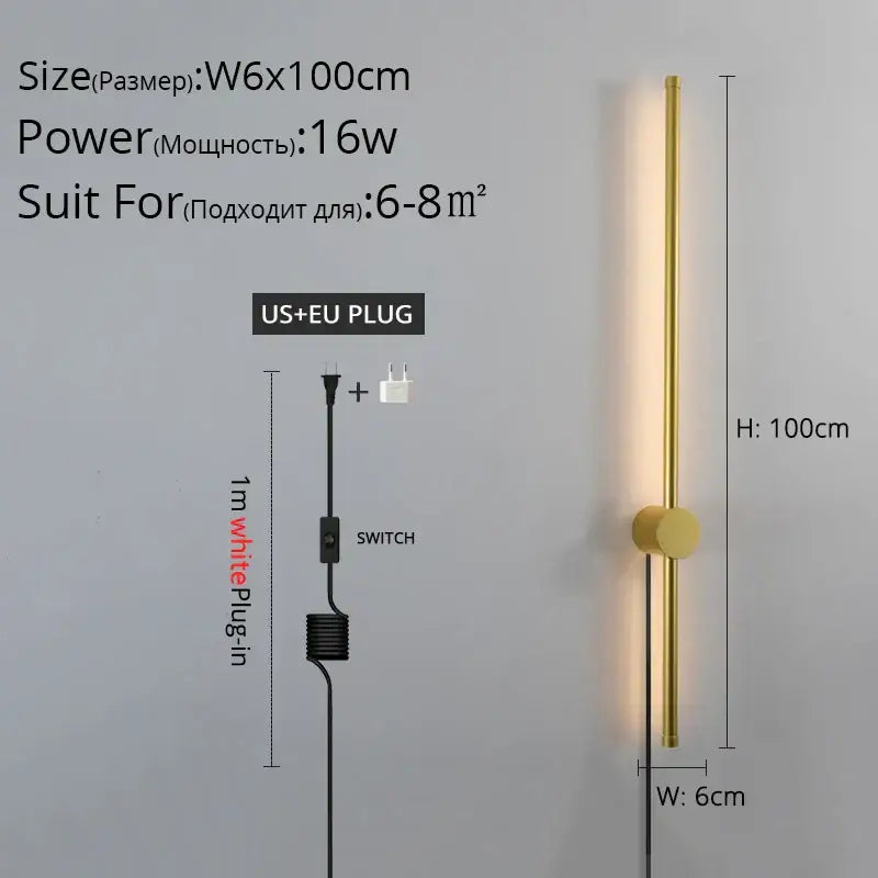 DecorBites™ Black LED Wall Sconce for Living Room Bedroom Lighting