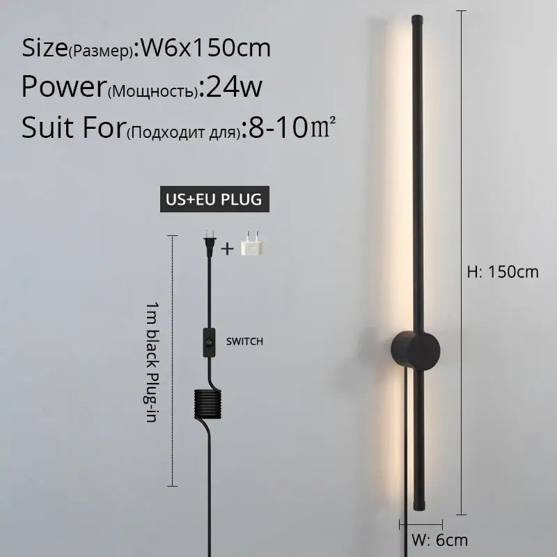 DecorBites™ Black LED Wall Sconce for Living Room Bedroom Lighting
