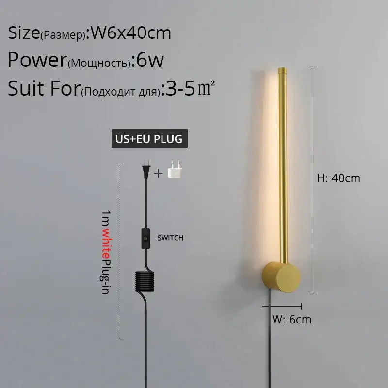 DecorBites™ Black LED Wall Sconce for Living Room Bedroom Lighting