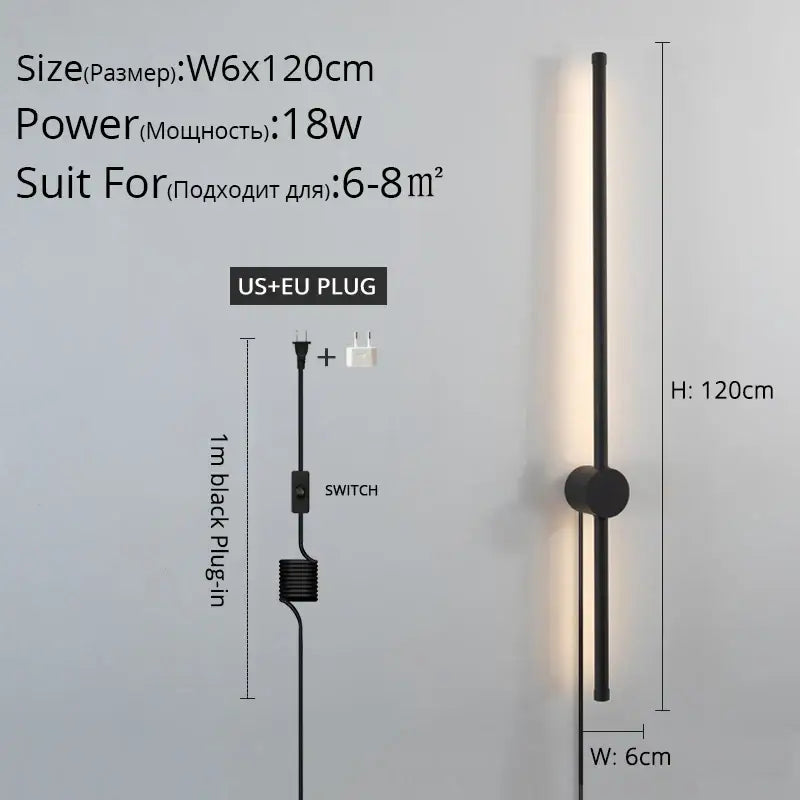 DecorBites™ Black LED Wall Sconce for Living Room Bedroom Lighting