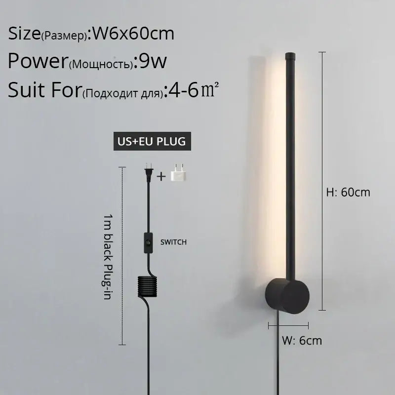 DecorBites™ Black LED Wall Sconce for Living Room Bedroom Lighting