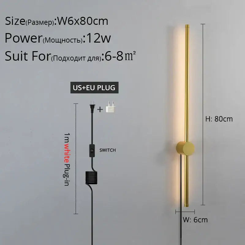 DecorBites™ Black LED Wall Sconce for Living Room Bedroom Lighting
