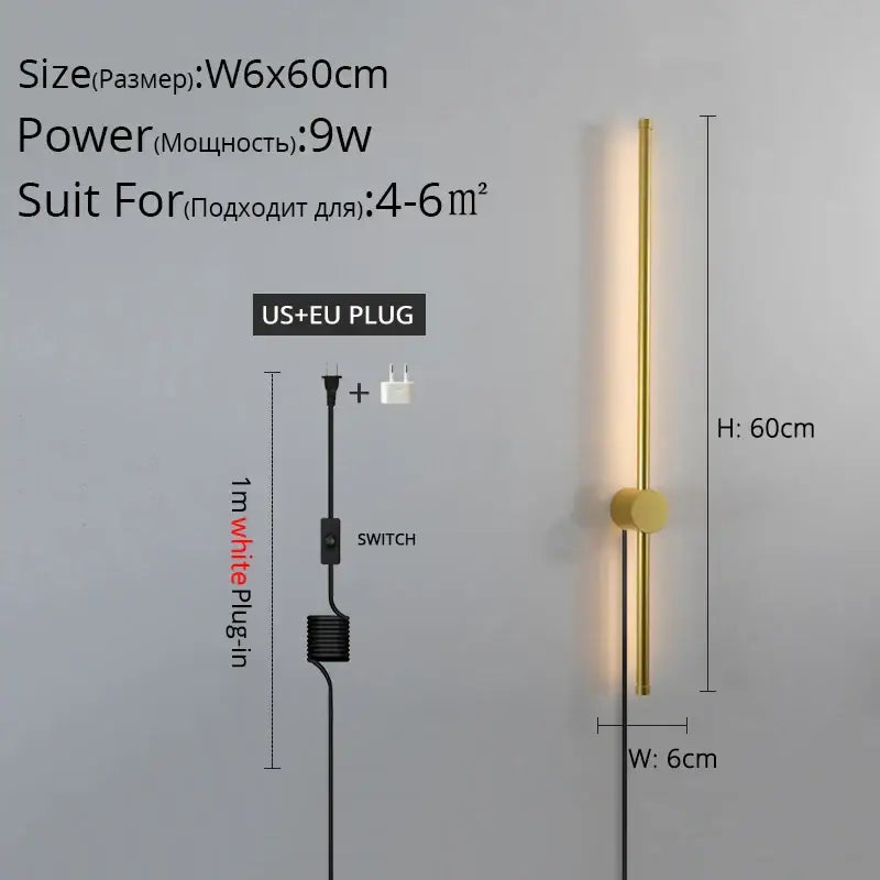 DecorBites™ Black LED Wall Sconce for Living Room Bedroom Lighting