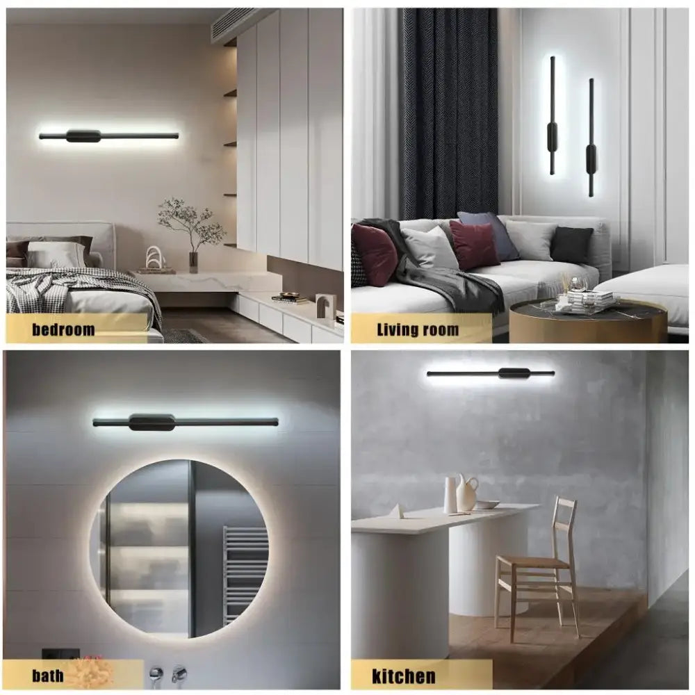 DecorBites™ Black LED Wall Sconce Minimalist Home Decor Light Fixture