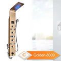 DecorBites™ Black LED Waterfall Rain Shower Panel with Massage Sprayer and Bidet Tap