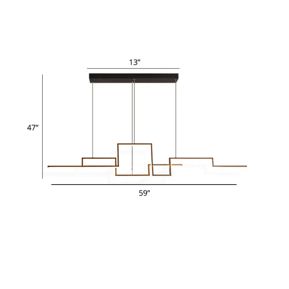 DecorBites™ Black Line Art Metal Hanging Lamp - Simplistic LED Island Lighting for Dining Room