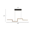 DecorBites Black line art metal hanging lamp with stepped copper base and 47 inch drop for dining room ceiling light color temperature