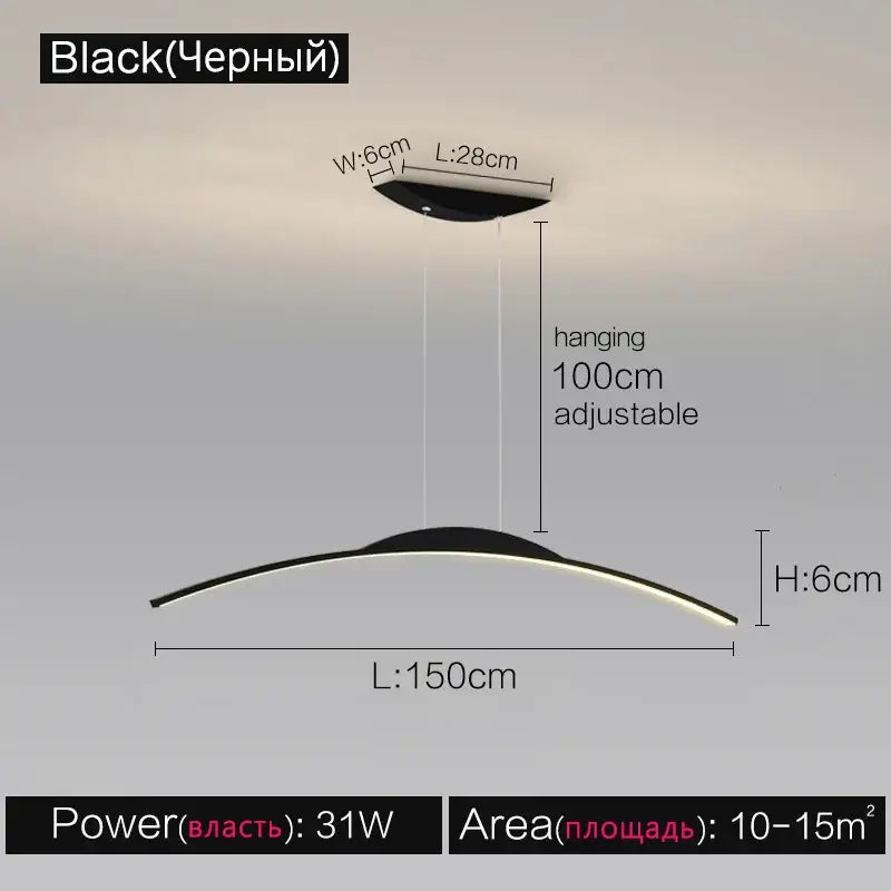 DecorBites™ Black Line Chandelier: Elegant Salon Design, Luxury Lighting for Home and Restaurant