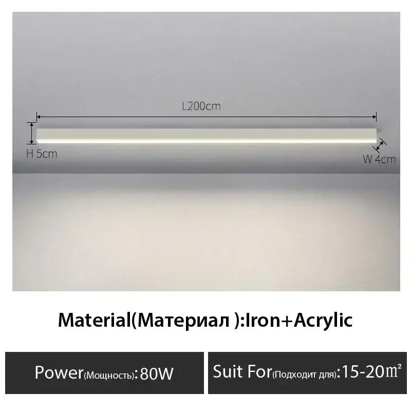 DecorBites™ Black Linear LED Ceiling Lamp for Living Room, Aisle, Dining Room