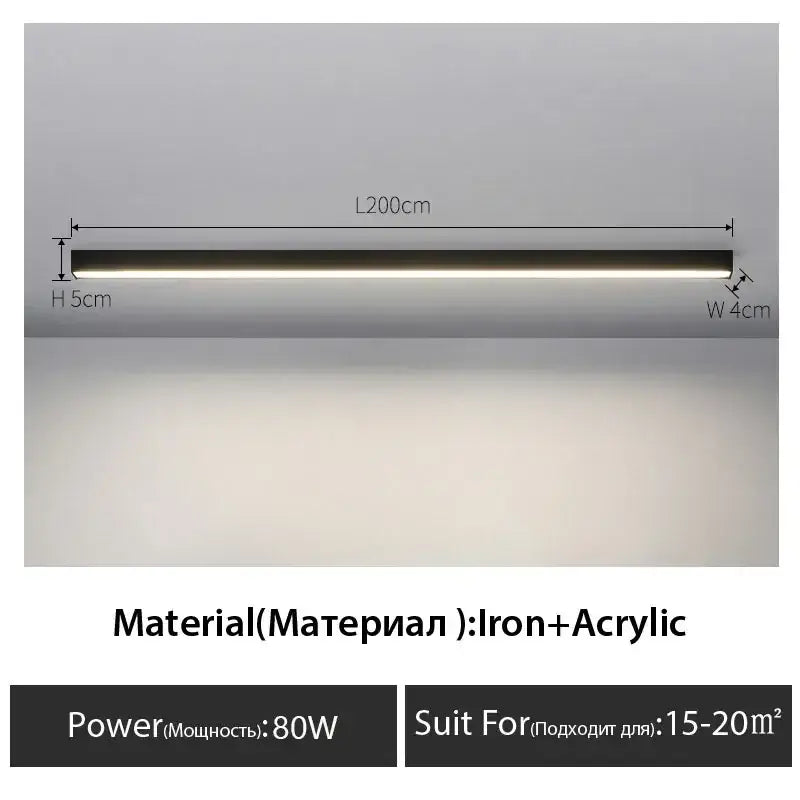 DecorBites™ Black Linear LED Ceiling Lamp for Living Room, Aisle, Dining Room