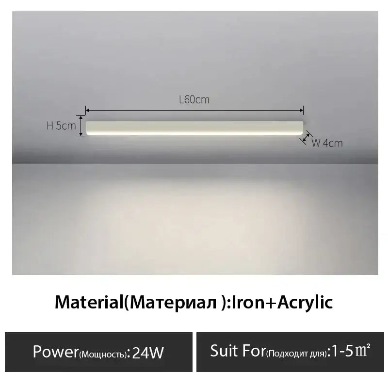 DecorBites™ Black Linear LED Ceiling Lamp for Living Room, Aisle, Dining Room