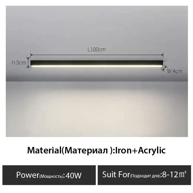 DecorBites™ Black Linear LED Ceiling Lamp for Living Room, Aisle, Dining Room