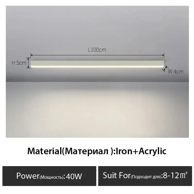 DecorBites™ Black Linear LED Ceiling Lamp for Living Room, Aisle, Dining Room