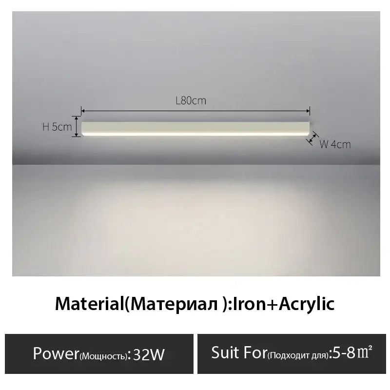 DecorBites™ Black Linear LED Ceiling Light for Aisle, Bedroom, Dining, Living Room – Minimalist Design