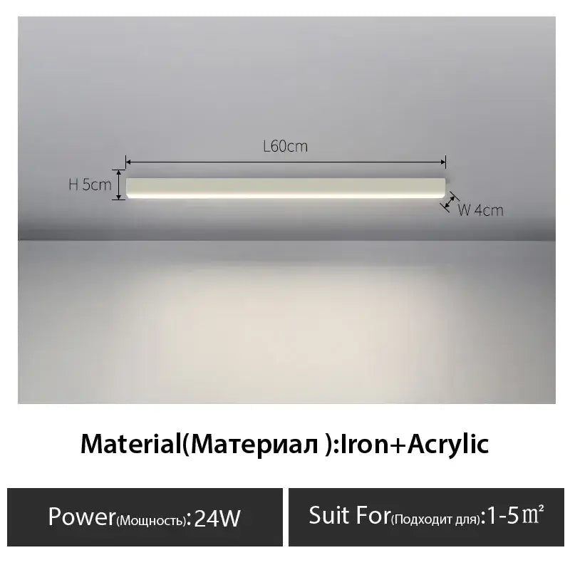 DecorBites™ Black Linear LED Ceiling Light for Aisle, Bedroom, Dining, Living Room – Minimalist Design