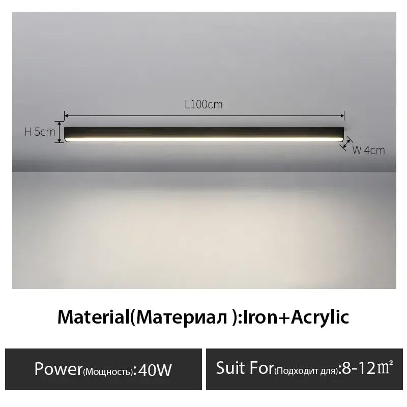 DecorBites™ Black Linear LED Ceiling Light for Aisle, Bedroom, Dining, Living Room – Minimalist Design