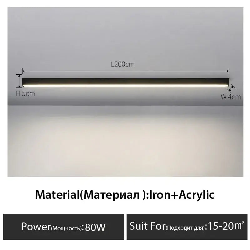 DecorBites™ Black Linear LED Ceiling Light for Aisle, Bedroom, Dining, Living Room – Minimalist Design