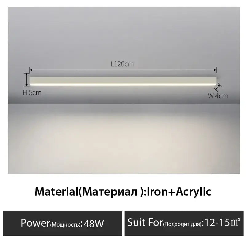 DecorBites™ Black Linear LED Ceiling Light for Aisle, Bedroom, Dining, Living Room – Minimalist Design