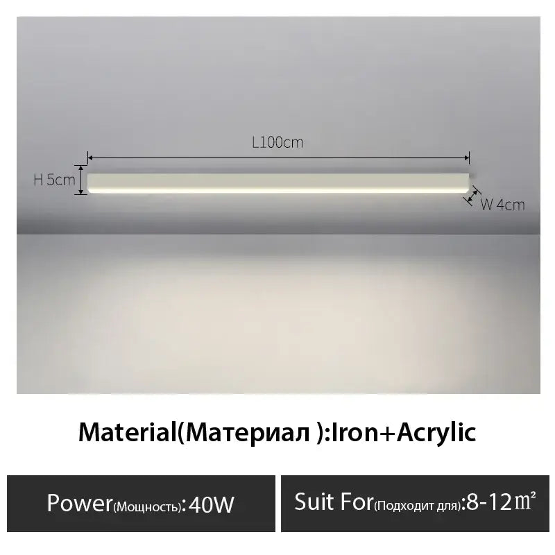 DecorBites™ Black Linear LED Ceiling Light for Aisle, Bedroom, Dining, Living Room – Minimalist Design