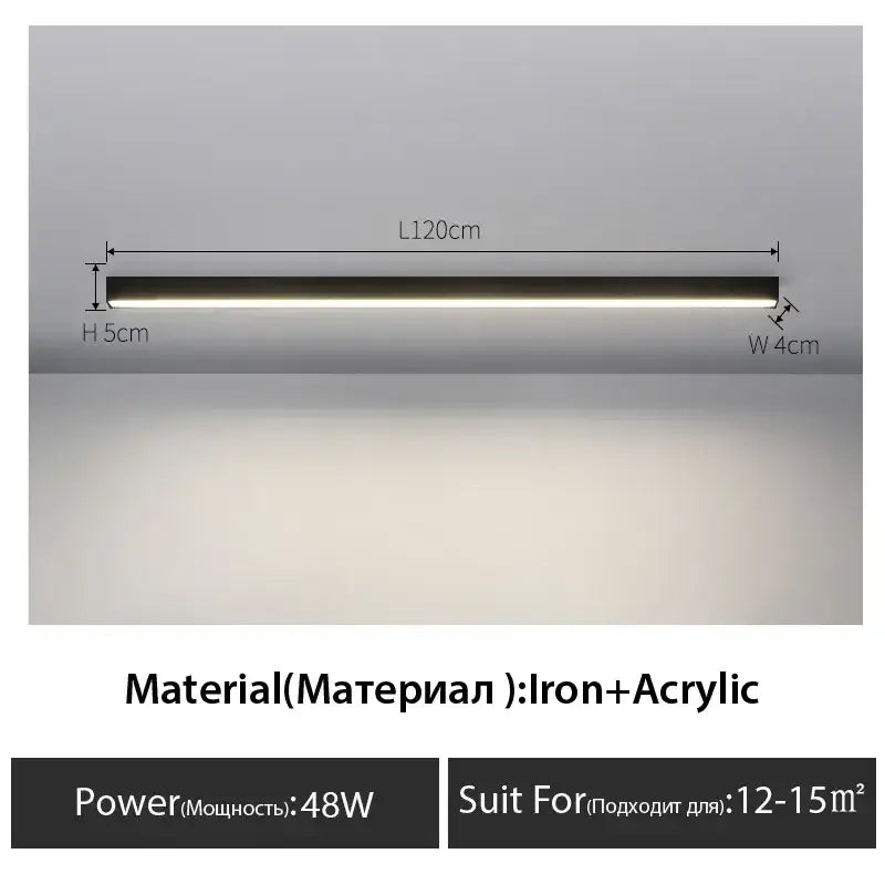 DecorBites™ Black Linear LED Ceiling Light for Aisle, Bedroom, Dining, Living Room – Minimalist Design