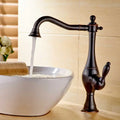 DecorBites™ Black Long Neck Kitchen Faucet with Rotating Spout - Deck Mounted Mixer Tap