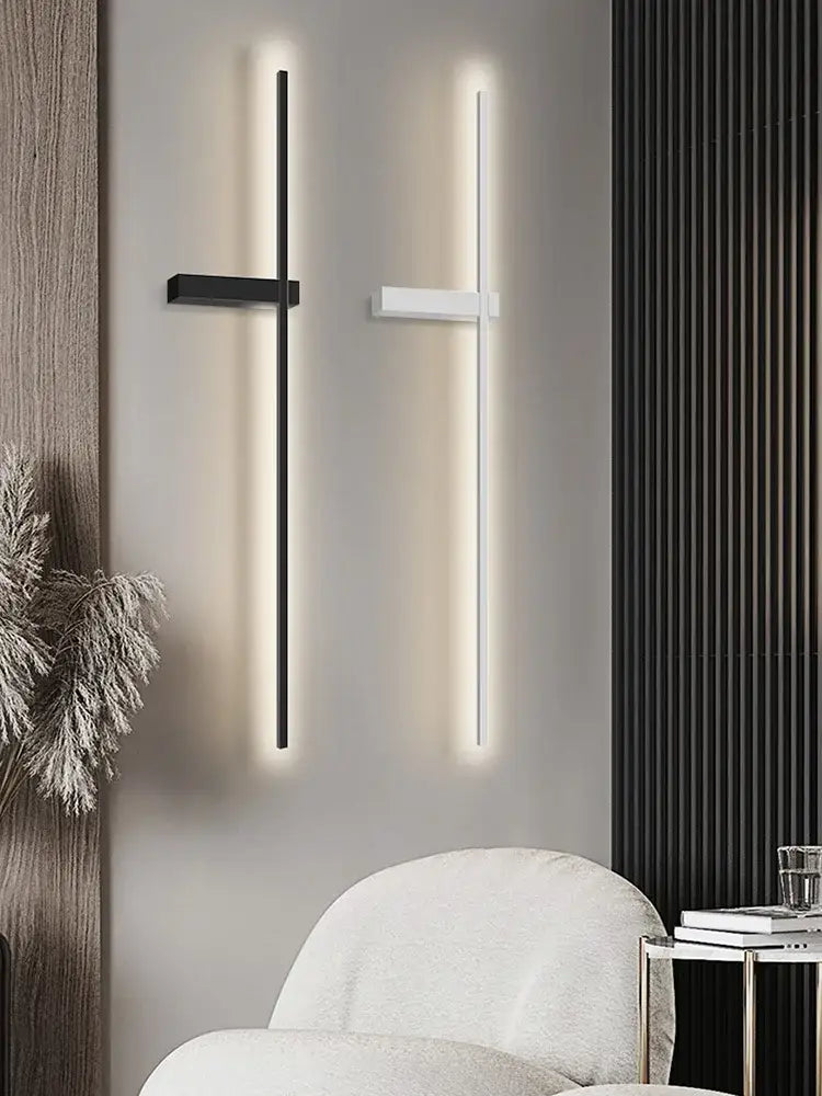 DecorBites™ Black Long Strip Wall Lamp - Modern Minimalist Bedroom Living Room TV Wall Light