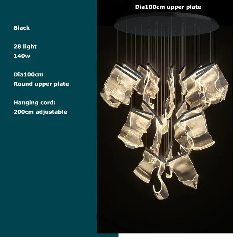 DecorBites™ Black Love Chandelier Lighting for Dinning Room