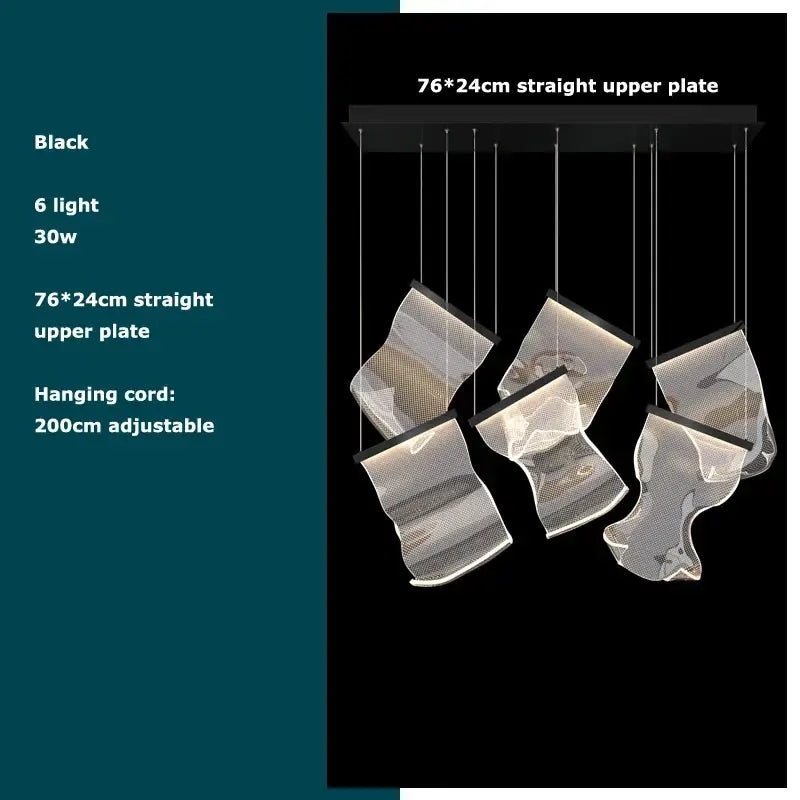 DecorBites™ Black Love Chandelier Lighting for Dinning Room