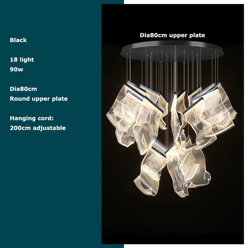 DecorBites™ Black Love Chandelier Lighting for Dinning Room