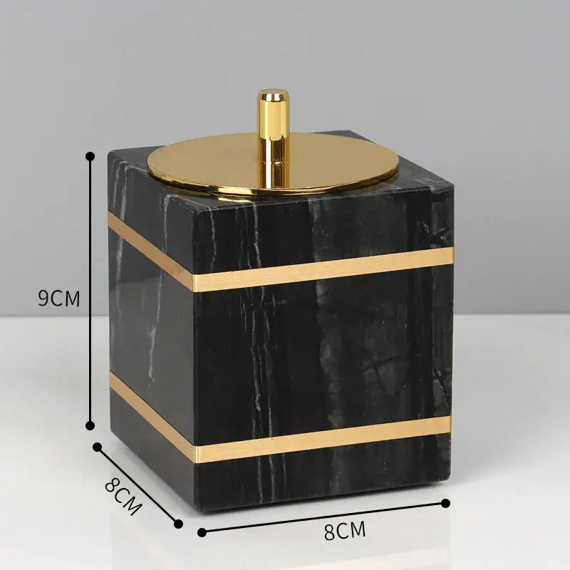 DecorBites™ Black Marble Bathroom Accessories Set