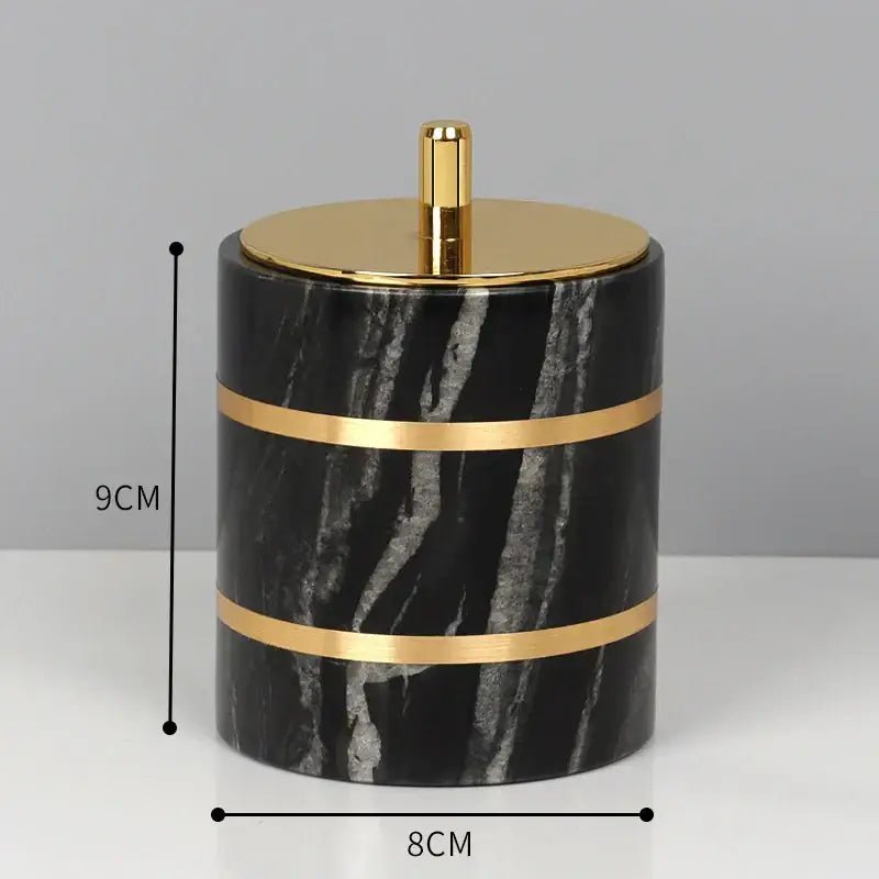 DecorBites™ Black Marble Bathroom Accessories Set