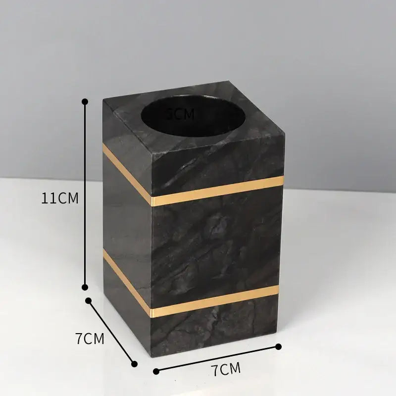 DecorBites™ Black Marble Bathroom Accessories Set