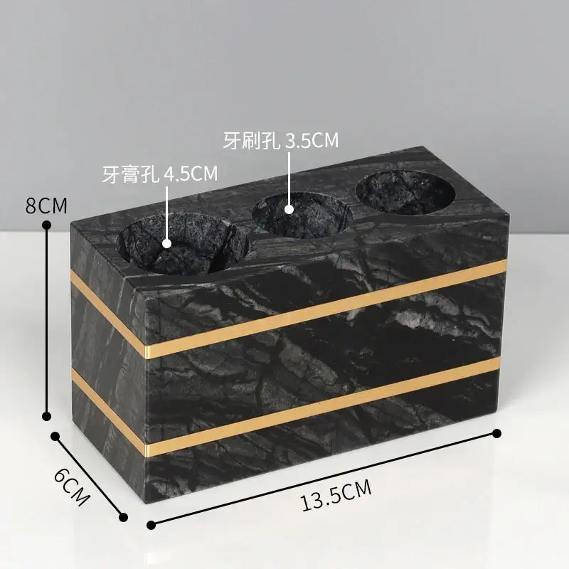 DecorBites™ Black Marble Bathroom Accessories Set