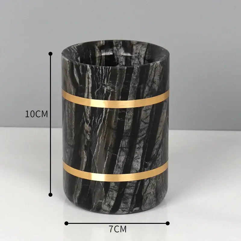 DecorBites™ Black Marble Bathroom Accessories Set