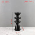 DecorBites™ Black Marble Candle Holder, Modern Yellow Stone Candle Holder