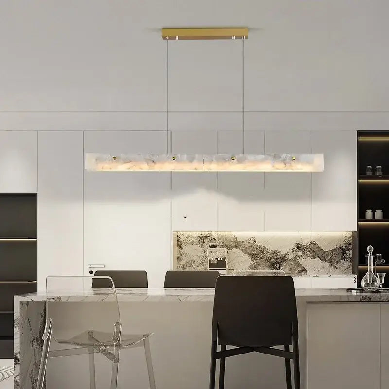 DecorBites™ Black Marble Pendant Chandelier - Modern Long Design for Home Decor