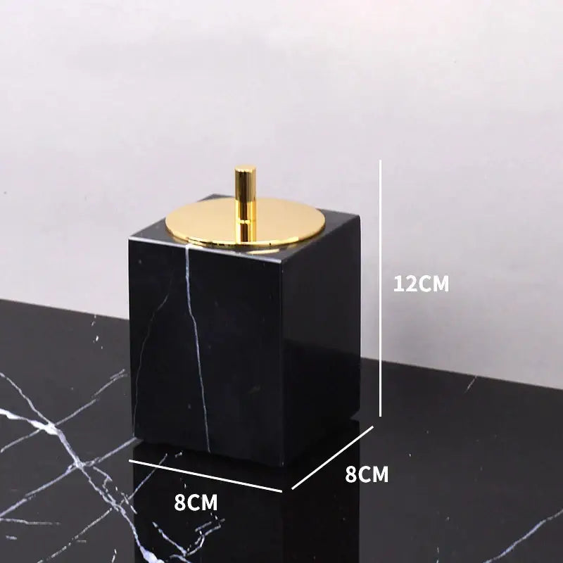 DecorBites™ Black Marquina Marble Bathroom Set cue.opti