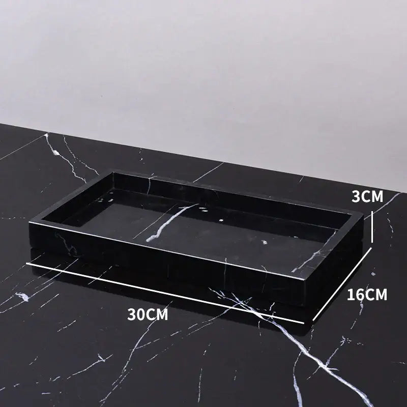 DecorBites™ Black Marquina Marble Bathroom Set cue.opti
