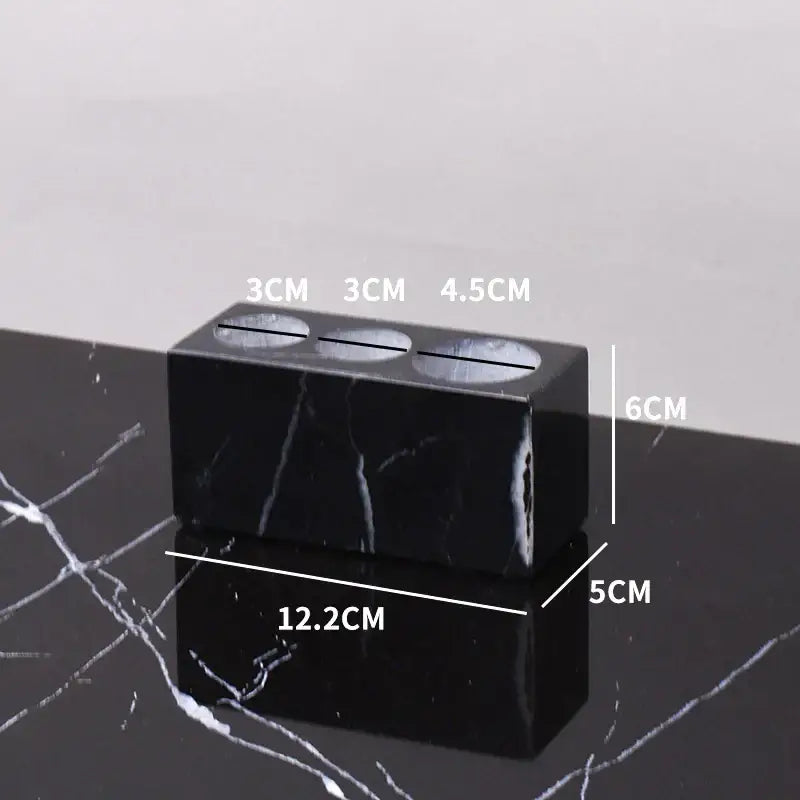 DecorBites™ Black Marquina Marble Bathroom Set cue.opti