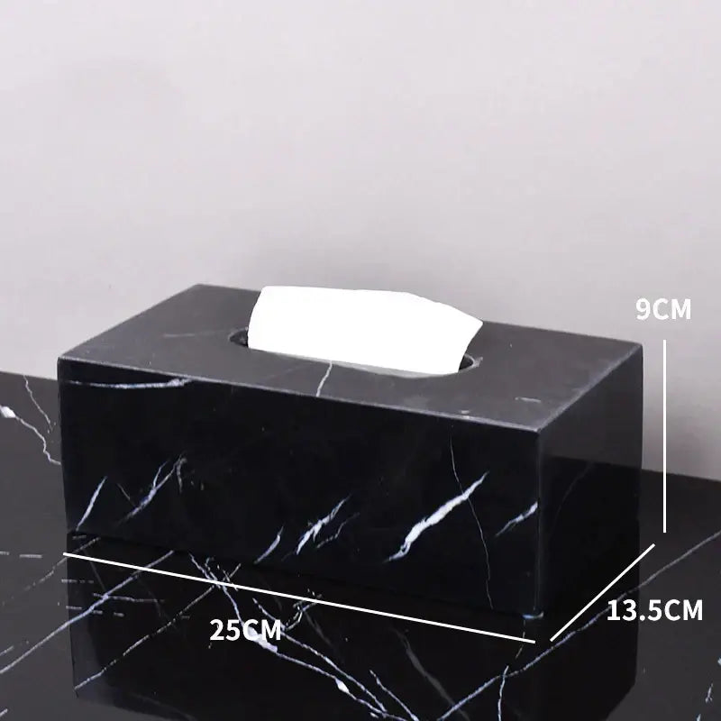DecorBites™ Black Marquina Marble Bathroom Set cue.opti