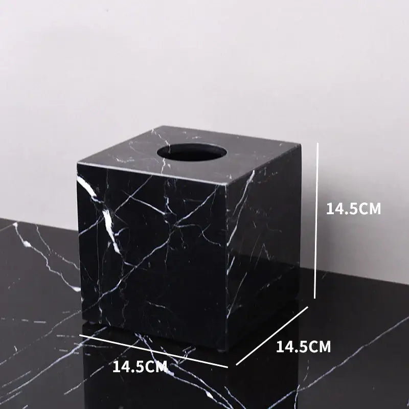 DecorBites™ Black Marquina Marble Bathroom Set cue.opti