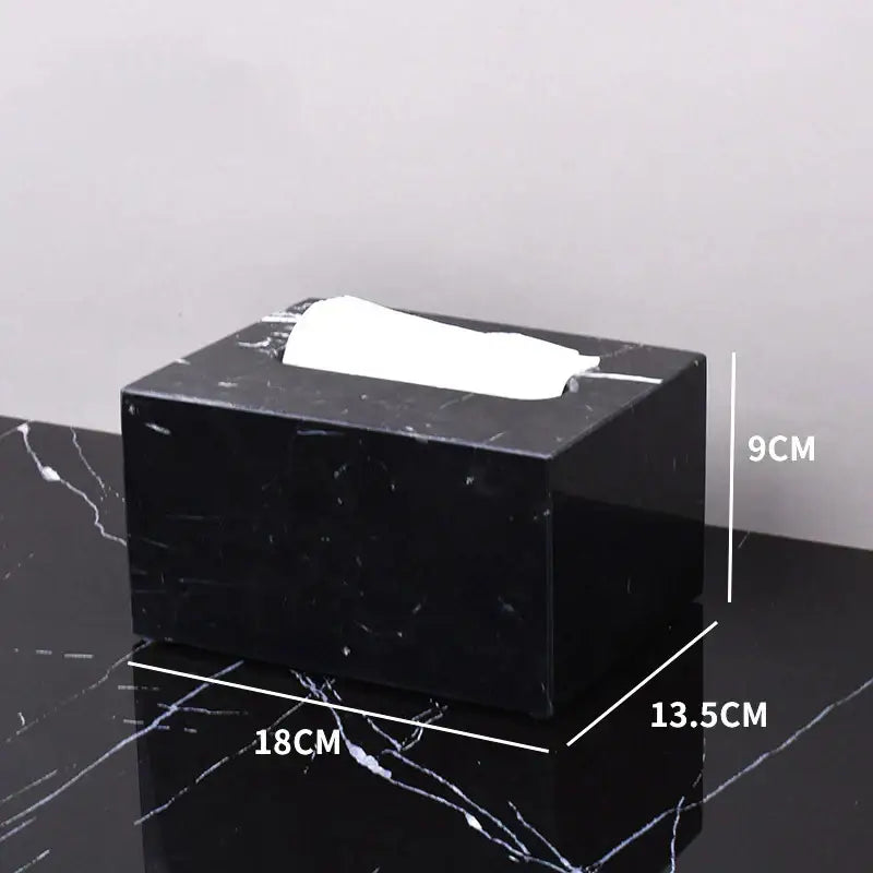 DecorBites™ Black Marquina Marble Bathroom Set cue.opti