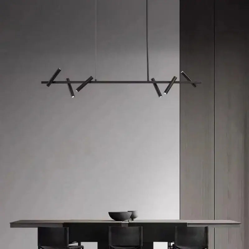 Decorbites black metal chandelier minimalist dining room led light