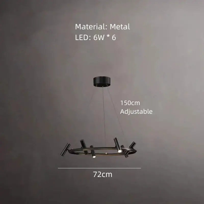 Decorbites black metal chandelier minimalist dining room led light