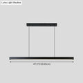 Decorbites black metal linear led pendant with sleek modern design and remote control for restaurant island lighting
