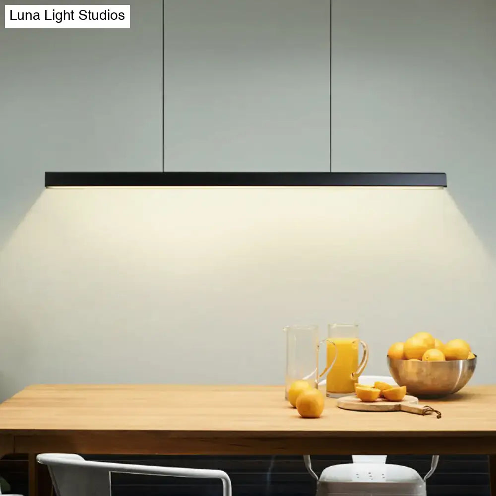 DecorBites™ Black Metal Linear LED Pendant: Sleek Restaurant Island Light Fixture