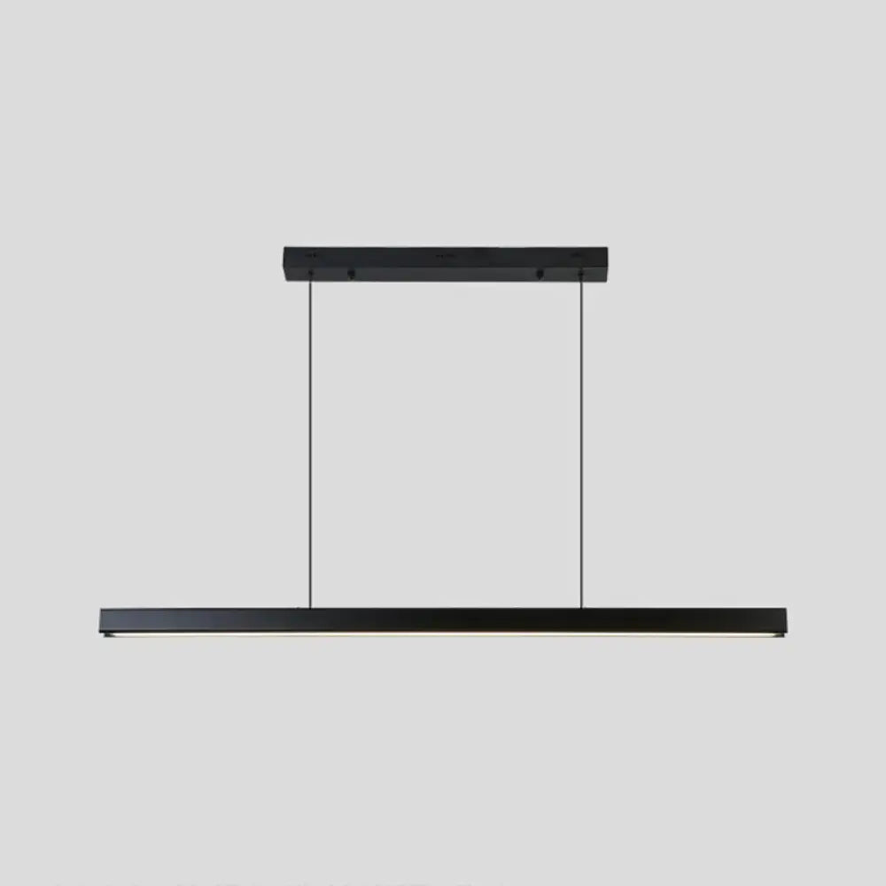 DecorBites™ Black Metal Linear LED Pendant: Sleek Restaurant Island Light Fixture